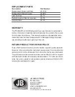 Предварительный просмотр 12 страницы JB Prowler LD 5000 User Manual