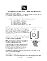 Предварительный просмотр 1 страницы JBL 3678-HF Setup Instructions