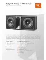 Preview for 1 page of JBL 880 ARRAY Owner'S Manual