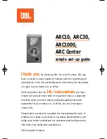 JBL ARC CENTER Setup Manual предпросмотр