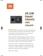 Предварительный просмотр 1 страницы JBL ARC SUB8 Setup Manual