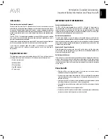 Предварительный просмотр 3 страницы JBL AVR 101IN Owner'S Manual