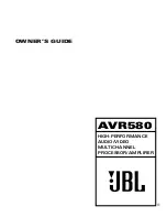 JBL AVR580 Owner'S Manual preview