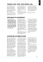 Предварительный просмотр 3 страницы JBL BALBOA Series Owner'S Manual