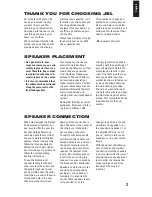 Предварительный просмотр 3 страницы JBL Balboa SUB/230 Owner'S Manual
