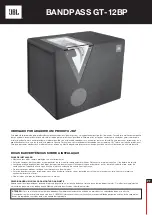 Предварительный просмотр 17 страницы JBL BANDPASS GT-12BP Owner'S Manual