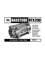 JBL BASSTUBE BTX250 Owner'S Manual preview