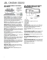 Предварительный просмотр 4 страницы JBL CINEMA SB250 Owner'S Manual