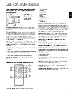 Предварительный просмотр 5 страницы JBL CINEMA SB250 Owner'S Manual