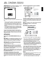 Предварительный просмотр 7 страницы JBL CINEMA SB250 Owner'S Manual