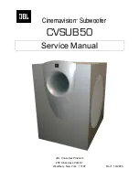 Предварительный просмотр 1 страницы JBL Cinemavision CVSUB50 Service Manual