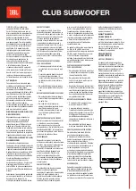 Предварительный просмотр 9 страницы JBL Club 1224 Owner'S Manual