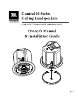 JBL Control 10 Series Owner'S Manual & Installation Manual предпросмотр