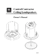 JBL Control 24C Micro Owner'S Manual preview