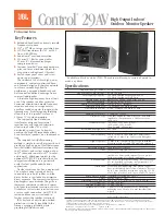 JBL Control Control 29AV Specifications preview