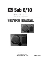Предварительный просмотр 1 страницы JBL CONTROL SUB 6 Service Manual