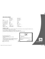 Предварительный просмотр 4 страницы JBL CS1014T Owner'S Manual