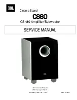 Предварительный просмотр 1 страницы JBL CS80 Service Manual