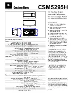 Предварительный просмотр 1 страницы JBL CSM5295H Specification