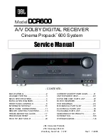 Preview for 1 page of JBL DCR600 Service Manual