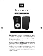 Предварительный просмотр 1 страницы JBL Decade D38 Simple Setup Manual