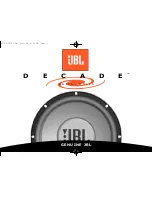 JBL Decade DS105 Owner'S Manual preview