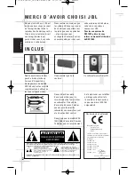 Предварительный просмотр 22 страницы JBL DSC 1000 Owner'S Manual