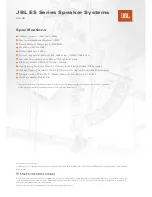 Предварительный просмотр 2 страницы JBL ES100 Specification Sheet