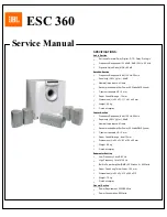 Preview for 1 page of JBL ESC 360 Service Manual