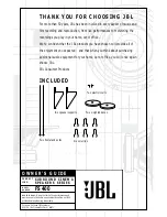 Предварительный просмотр 2 страницы JBL FS400BLK Owner'S Manual