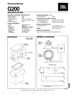 JBL G200 Technical Manual preview