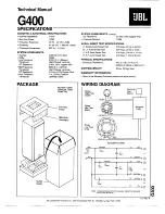 JBL G400 Technical Manual preview