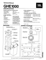 JBL GHE1000 Technical Manual preview