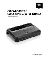 JBL GTO-1001EZ Owner'S Manual preview