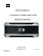 JBL GTO 24001 Service Manual предпросмотр