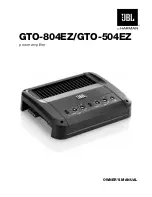 JBL GTO-504EZ Owner'S Manual preview