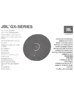 Preview for 1 page of JBL GX302 Installation Manual