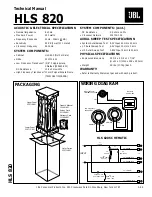 Предварительный просмотр 1 страницы JBL HLS 820 Tehnical Manual