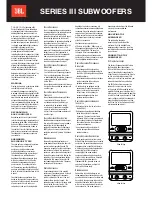 JBL III SERIES Quick Start Manual предпросмотр