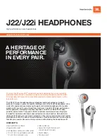 JBL J22 Features And Specifications preview