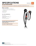 Preview for 3 page of JBL J22 Features And Specifications