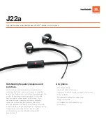 Предварительный просмотр 1 страницы JBL J22a Features & Specifications