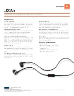 Preview for 2 page of JBL J22a Features & Specifications