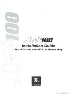 JBL JRX100 Installation Manual предпросмотр