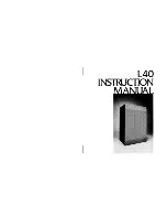 Preview for 1 page of JBL L40 Instruction Manual