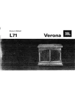 JBL L71 Verona Owner'S Manual предпросмотр