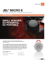 JBL Micro II Specifications preview