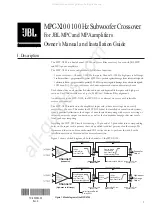 JBL MPC-X100 Owner'S Manual And Installation Manual preview