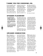 Предварительный просмотр 3 страницы JBL PERFORMANCE P10SW Owner'S Manual