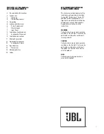 Preview for 2 page of JBL Performance P81 Owner'S Manual